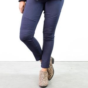 NWT Navy Moto Jeggings